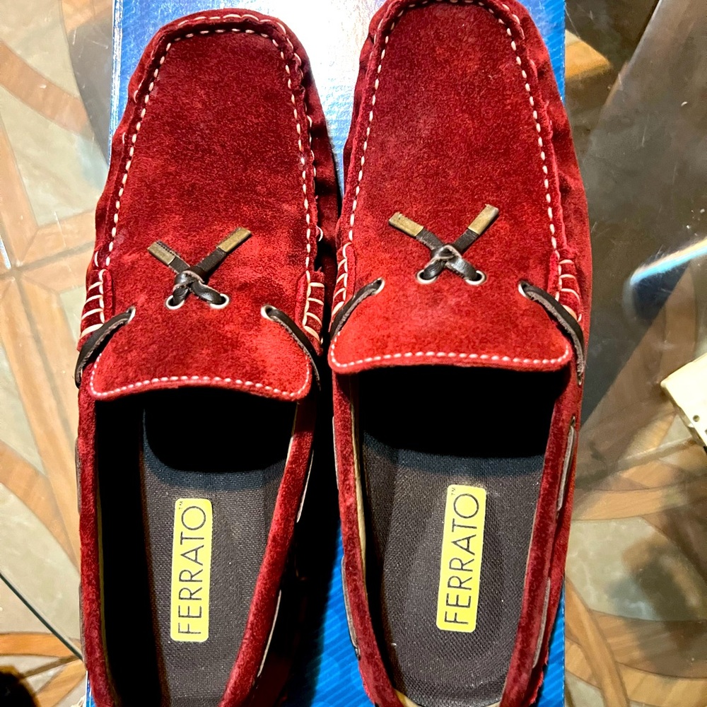 Ferrato Men’s 8.5 Red Gam Slip on shoes loafers